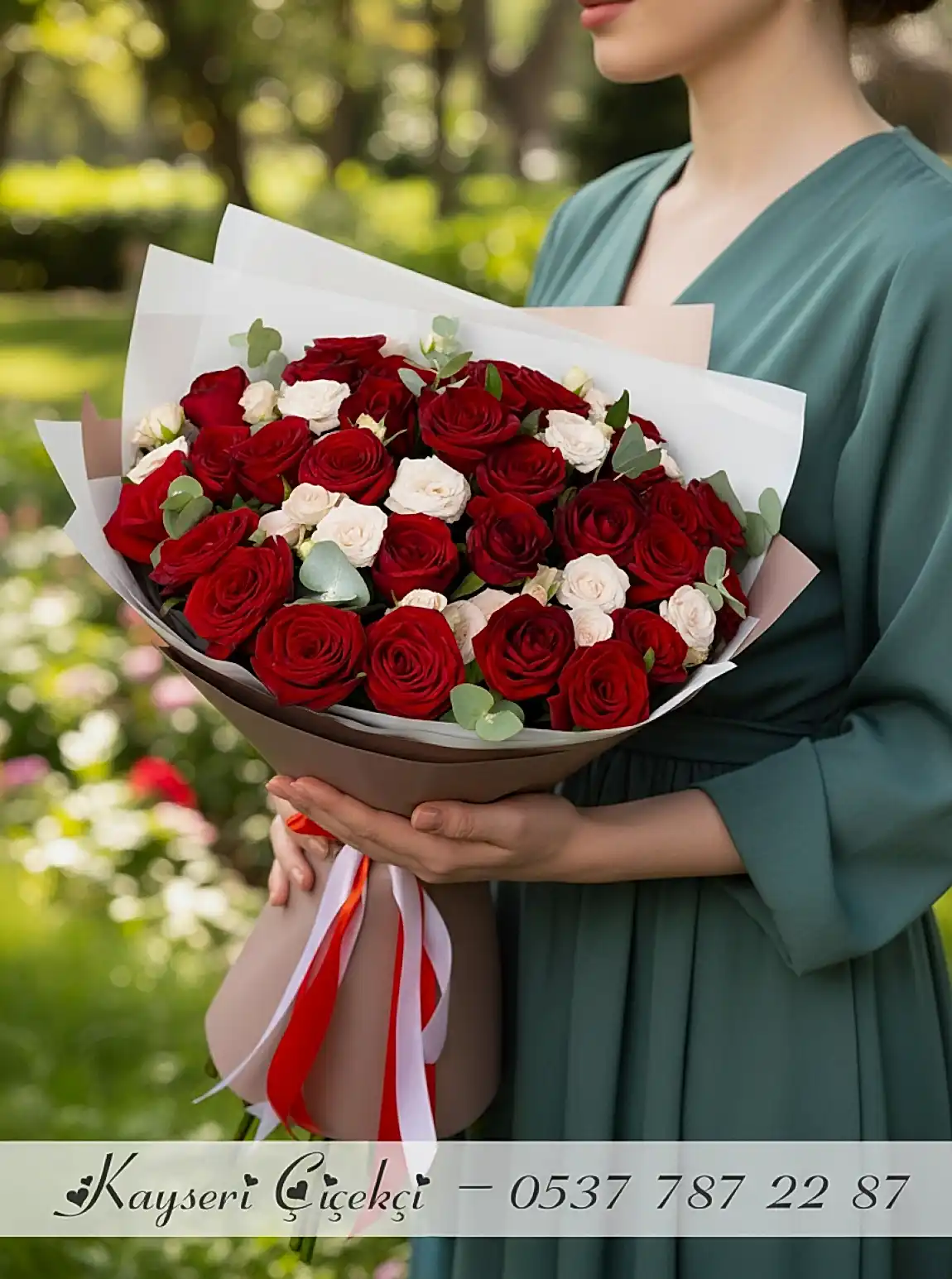 29 Kırmızı Gül Ve 12 Beyaz Gül Buketi
