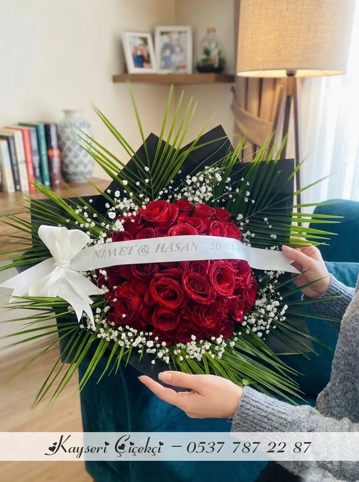 41 Güllü Kişiye Özel Saten Yazılı Premium Buket