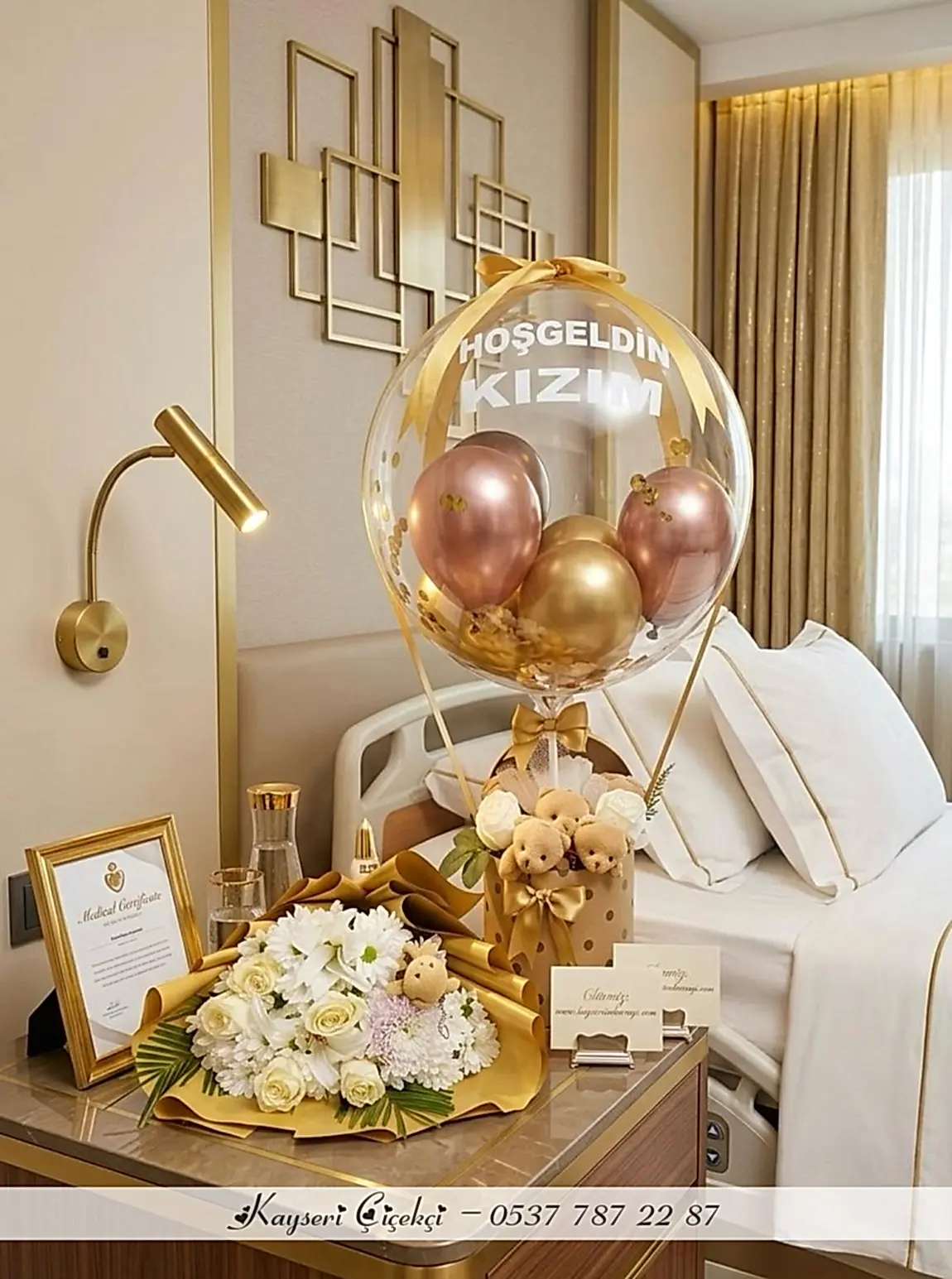 Kutu Balon Çiçek Premium Set