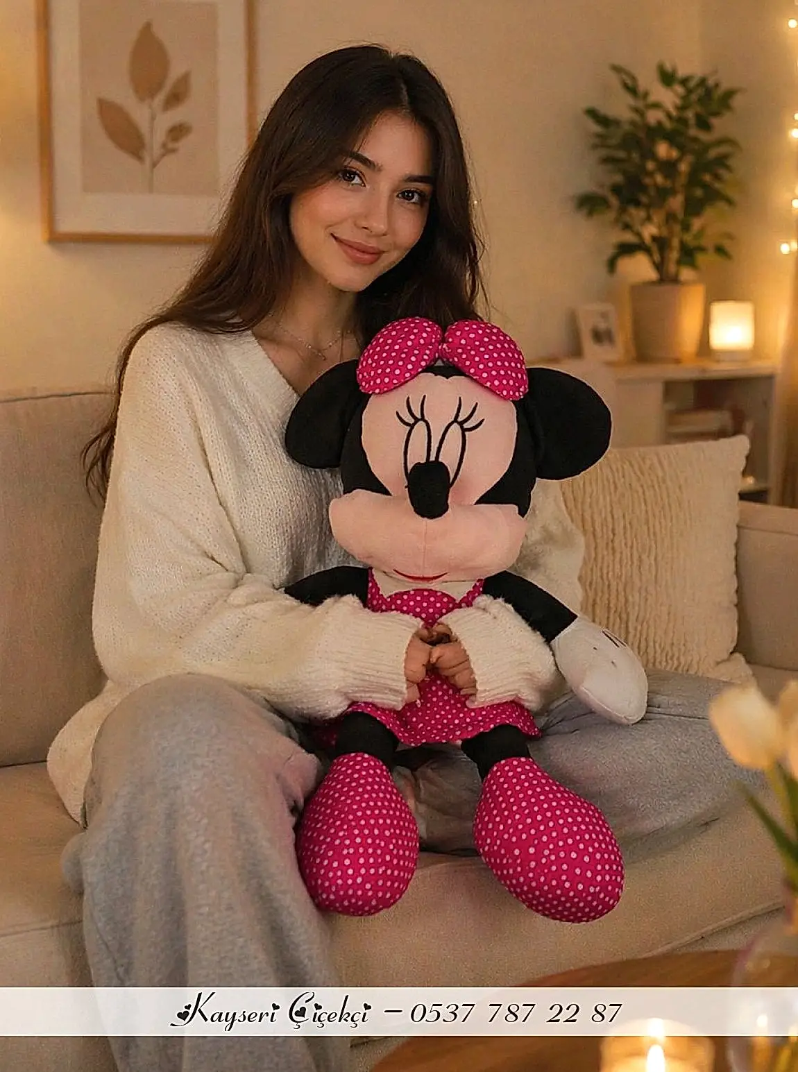 Mickey Mouse 100 Cm Pembe Peluş