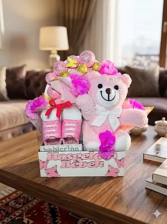 Hoşgeldin Bebek: Pembe Patik Aranjmanı