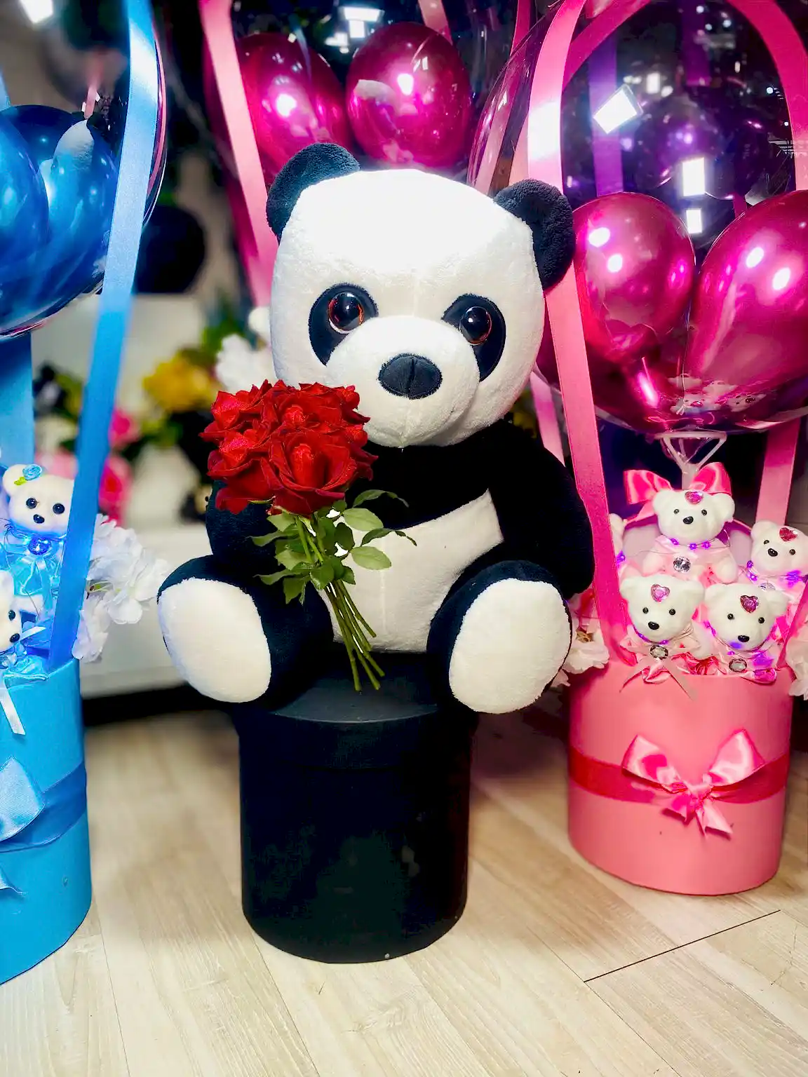 Peluş Panda 60 Cm 5 Gül