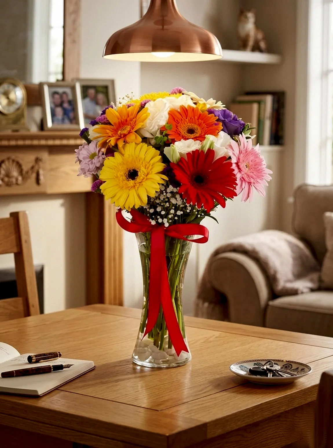 Vazoda Gerbera Kır Çiçekleri